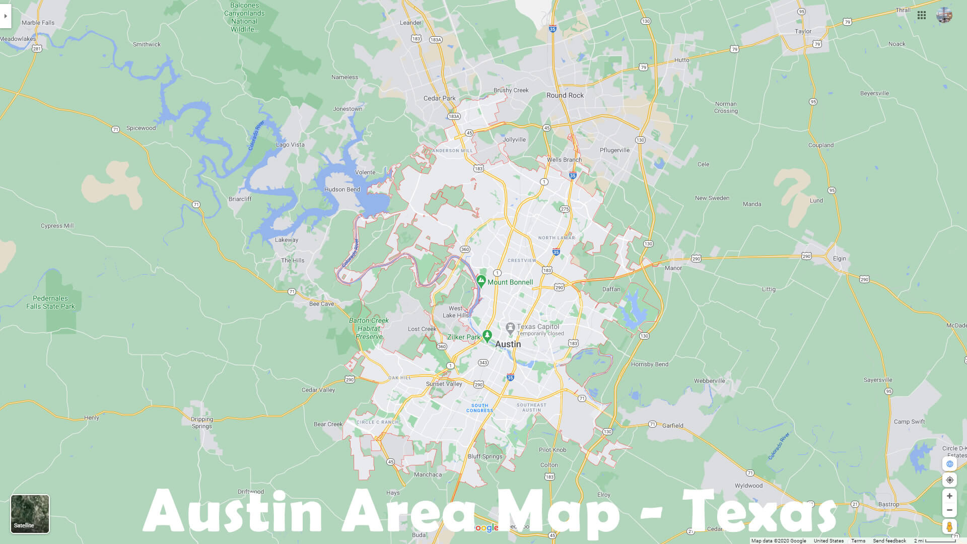 Austin Zone Carte   Texas